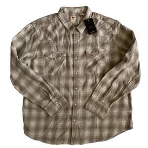 Levi's Men's Size 2XL Pearl Snap The Western Standard Fit Flannel Shirt New
